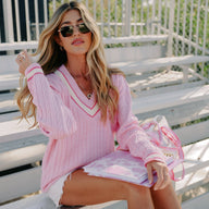 Pink Varsity Sweater